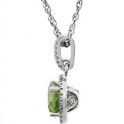 14K White Peridot Diamond 18 Necklace-2