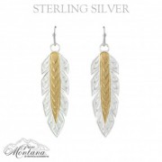 Pure Montana Golden Hawk Feather Dangle Earrings