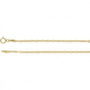 14 K Yello 2.4 MM Diamond Cut Rope Chain