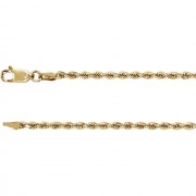 14 K Yello 2.4 MM Diamond Cut Rope Chain