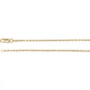 14K Yellow 1.3mm Diamond Cut Rope 18 Inch Chain-2