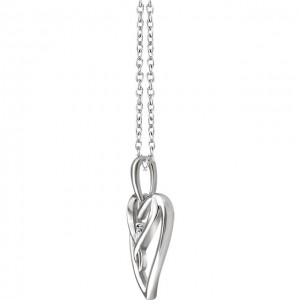 Sterling Silver .05 CT Diamond Heart Necklace -2