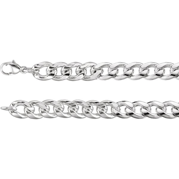 Sterling Silver 9.3mm Curb 18 Inch Chain