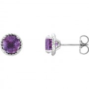 Sterling Silver Amethyst Rope Earrings