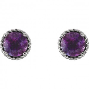 Sterling Silver Amethyst Rope Earrings -2