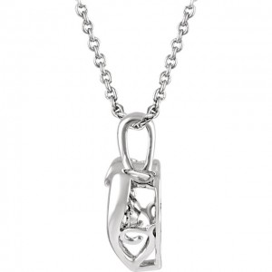 Sterling Silver Diamond Heart