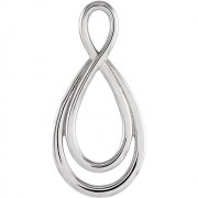 14K White 22x11mm Freeform Pendant