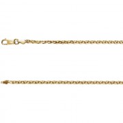 14K Yellow 2mm Diamond Cut Wheat 18 Chain