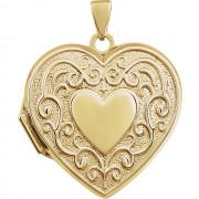 14K Yellow Heart Shaped Locket