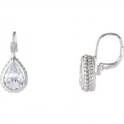 Sterling Silver Cubuc Zirconia Teardrop Earrings