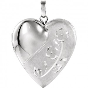 Sterling Silver Design-Engraved Heart Locket