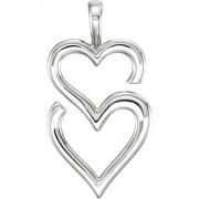 Sterling Silver Double Heart Pendant