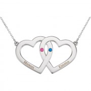 Sterling Silver Engravable Family Heart Necklace