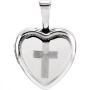 Sterling Silver Locket with Cross