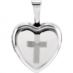 Sterling Silver Locket with Cross