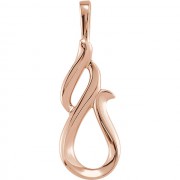 14K Rose Freeform Pendant