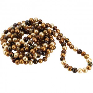 Freshwater Cultured Dyed Chocolate Pearl Rope Necklace-3
