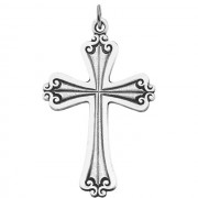 Sterling Silver 45x31mm Cross Pendant