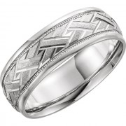 Sterling Silver 7mm Comfort Fit Design Band