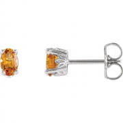 14K White Citrine Earrings