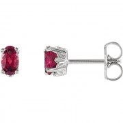 14K White Mozambique Garnet Earrings