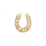 14K Yellow 1.7mm Round Horseshoe Necklace Center