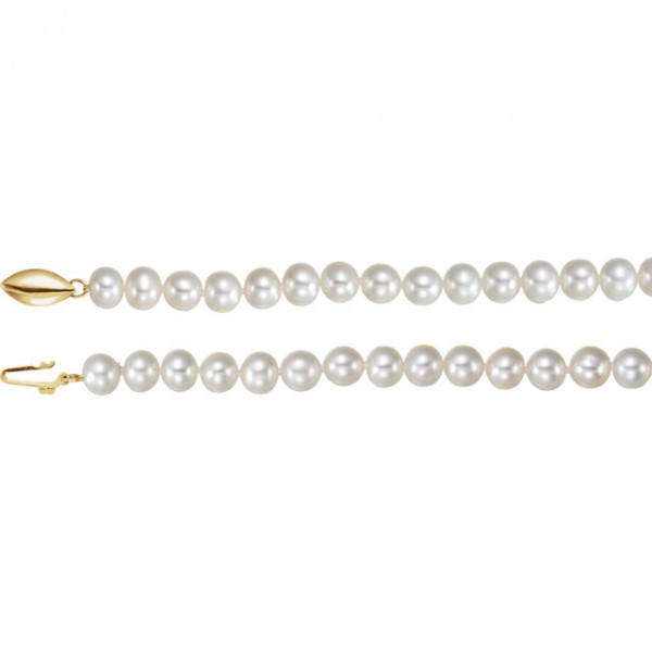 14K Yellow Freshwater Cultured Pearl 18 Necklace
