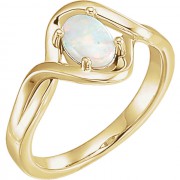 14K Yellow Opal Freeform Ring