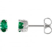 Emerald Oval Earrings