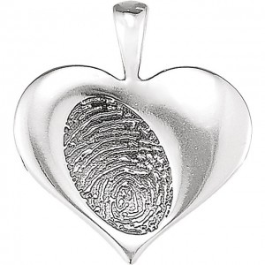 Sterling Silver Heartprint Rose Pendant 3