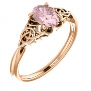 14K Rose Morganite Celtic-Inspired Ring