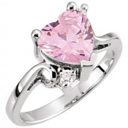 14K White 5mm Heart Ring