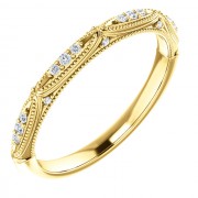 14K Yellow .08 CTW Diamond Band