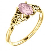 14K Yellow Morganite Celtic-Inspired Ring