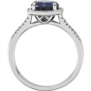 Sterling Silver Lab-Grown Blue Sapphire & .01 CTW Diamond Ring 2