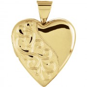 14K Yellow Heart Locket