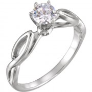 Sterling Silver Diamond Engagement Ring