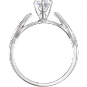 Sterling Silver Diamond Engagement Ring 2