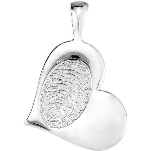 Sterling Silver Heartprint Happy Mothers Day Pendant 2