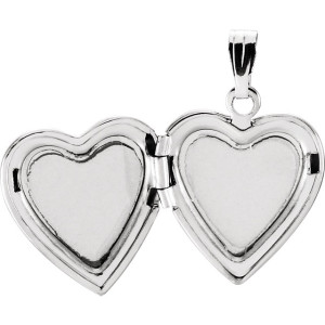 Sterling Silver .01 CTW Diamond Heart Locket 3