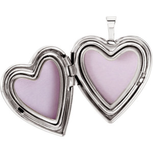 Sterling Silver 20.75x19.25mm Child & Mother Heart Locket 3