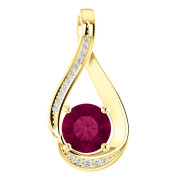 14K Yellow 6 mm Rhodolite Garnet