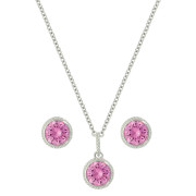 JS3965PK Tough Enough To Wear Pink Roped Jewelry Set