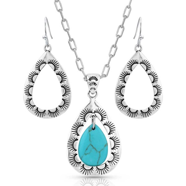 Roadrunner Turquoise Scalloped Jewelry Set