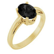 14K Yellow Gold Women's Natural Onyx Ring