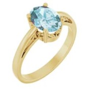 Blue Topaz Yellow Gold