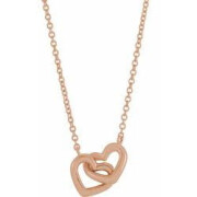 14k Rose Interlocking heart