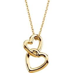 Double Heart 18 Necklace 14K gold