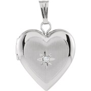Auriga-14k-White-Gold-010-CT-Natura14K White Gold Diamond-Heart-Locket